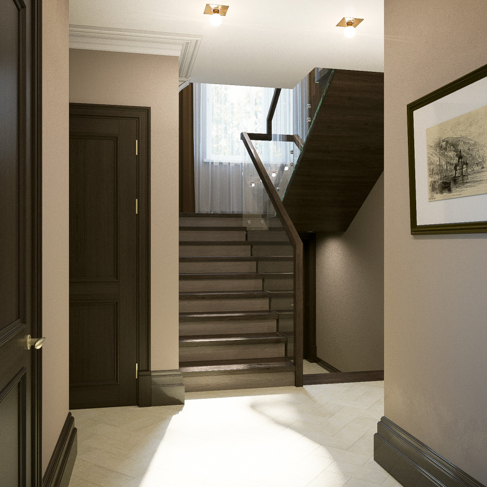 Дизайн холла в коттедже в Американском стиле