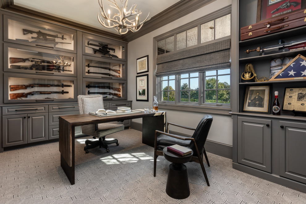 Inspiration for a transitional home office in Other.