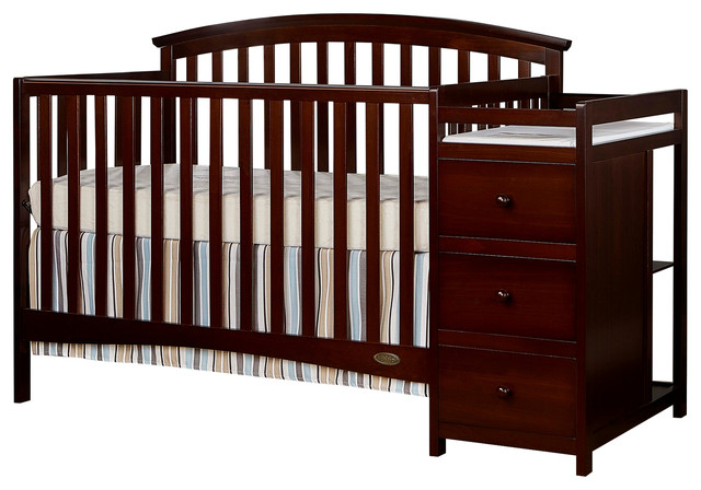Dream On Me Niko, 5 in 1 Convertible Crib With Changer, Espresso