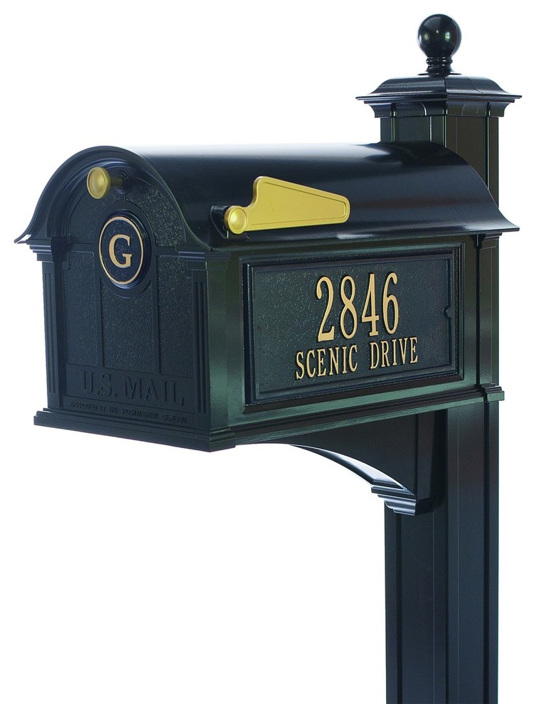 Whitehall Custom Balmoral Aluminum Mailbox- Front & Side ...