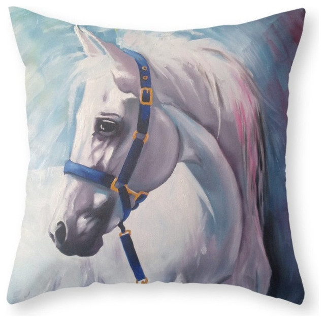 Society6 Horse, Throw Pillow Contemporary Decorative Pillows by