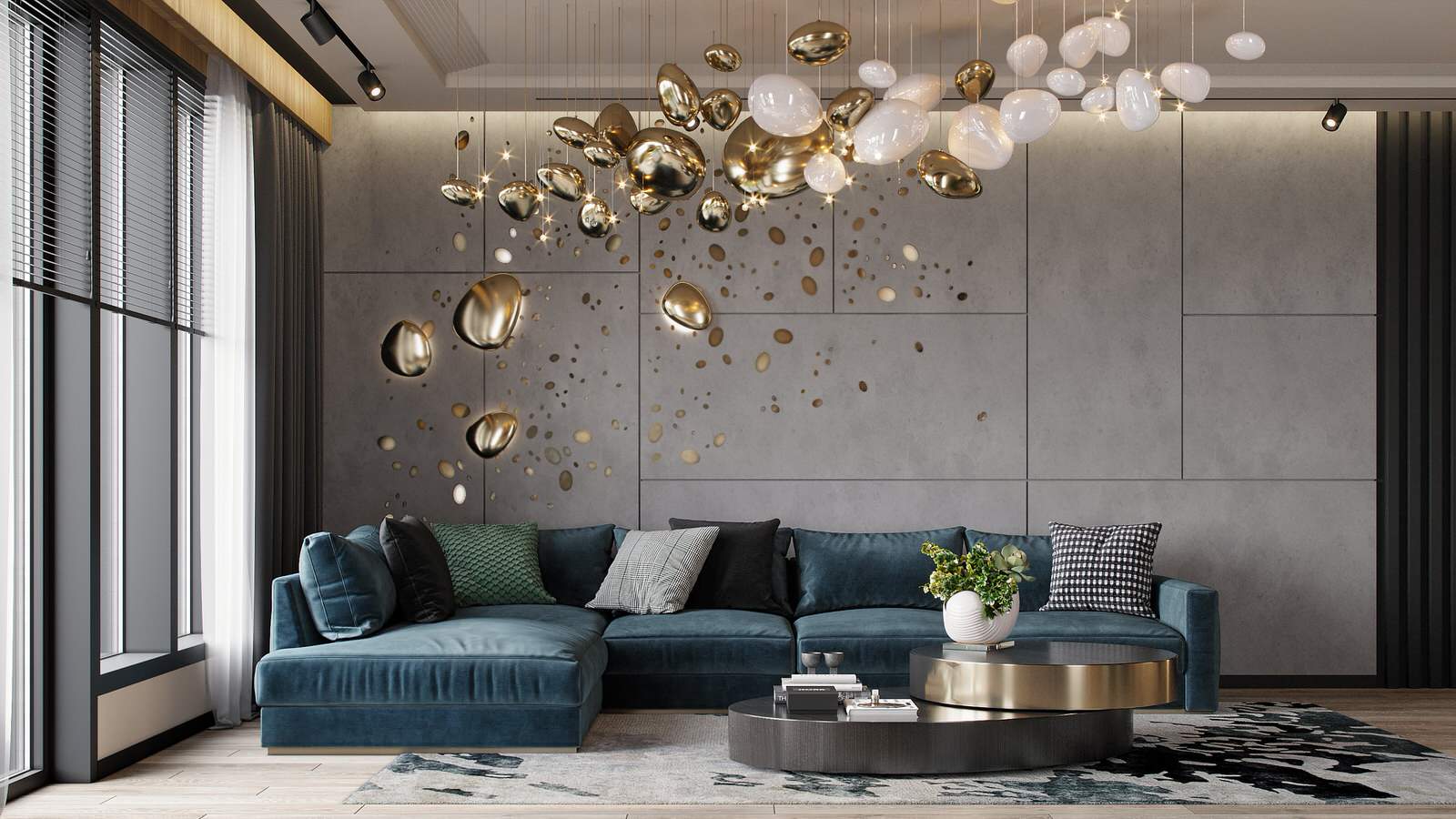 Гостиная в загородном доме 210