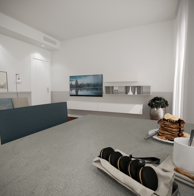 Compatto, con stile contemporary-living-room