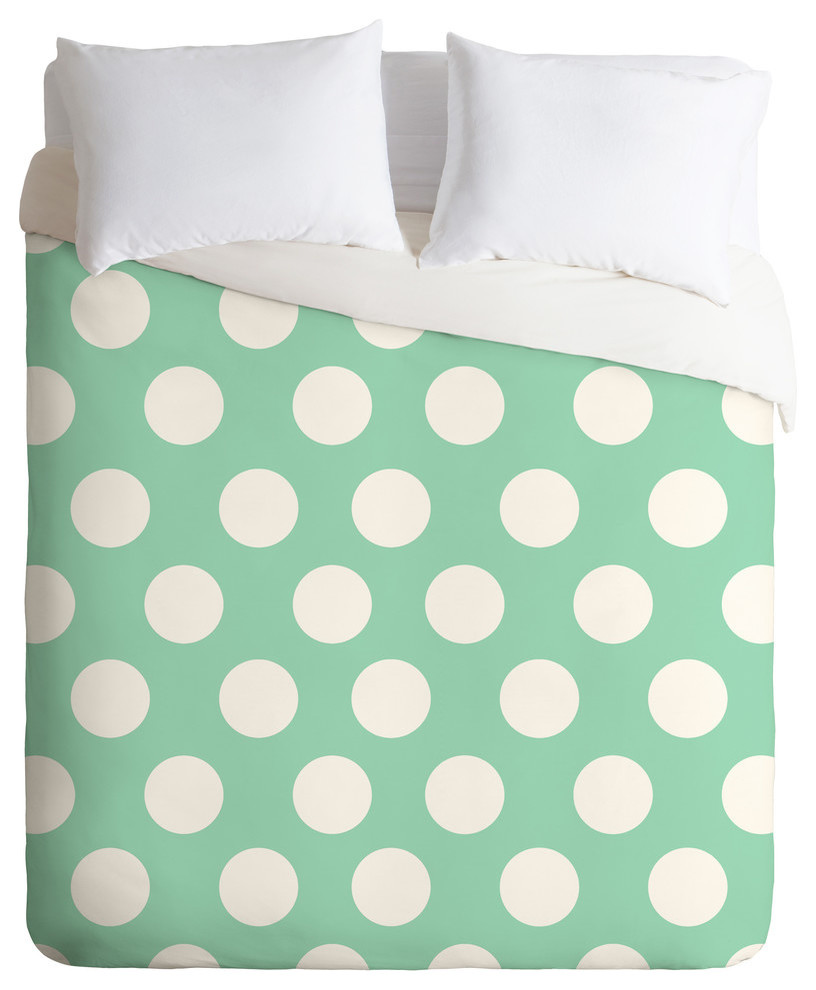 Allyson Johnson Mintiest Polka Dots Duvet Cover Contemporary