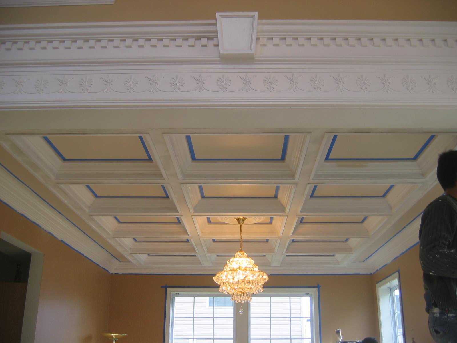 Belle Meade Carpentry Coffered Ceilings & Staircase.