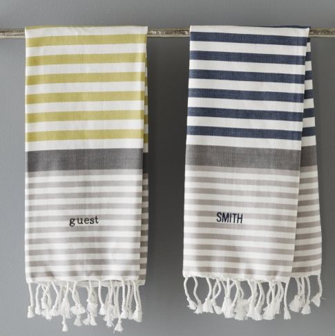 Variegated Stripe Tassel Hand Towel