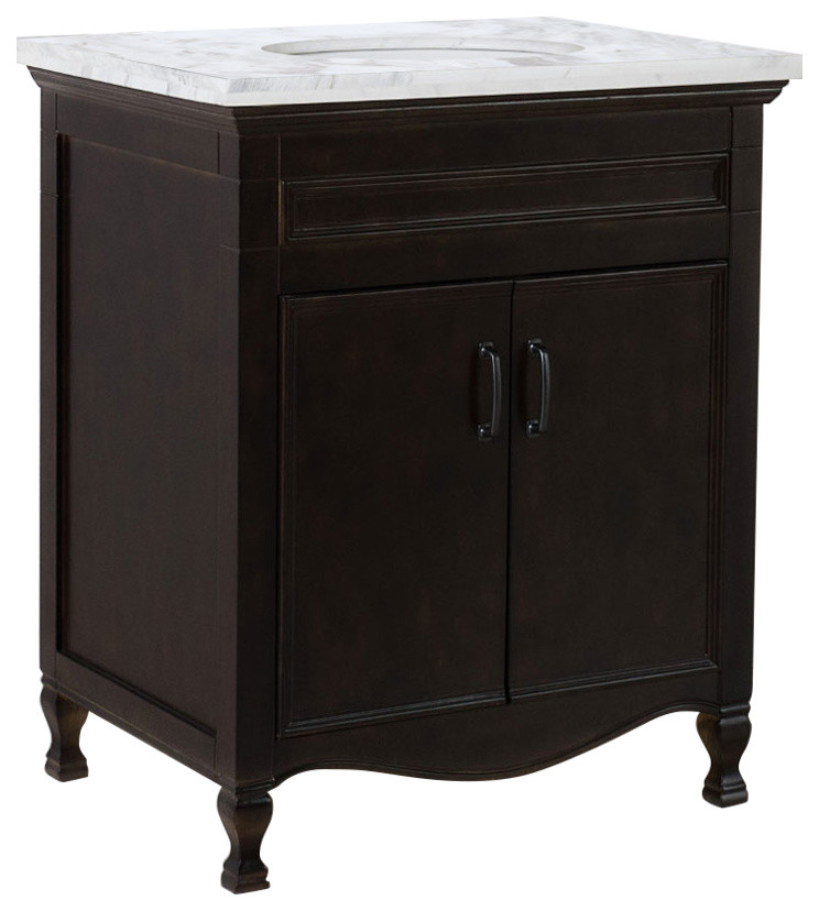 Westfield SingleSink Vanity, Sable Walnut, 30" Traditional Bathroom Vanities And Sink