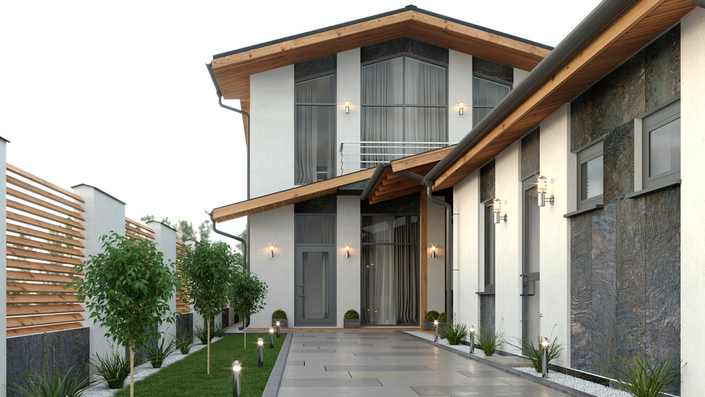 Двухэтажный дом на узком участке