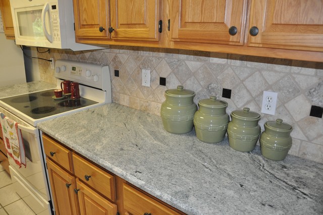 Granite Countertops And Tile Backsplash Ideas Eclectic Kitchen