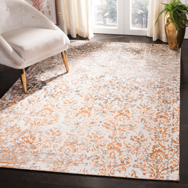 Safavieh Expression Exp477P Vintage and Distressed Rug, Ivory and Rust