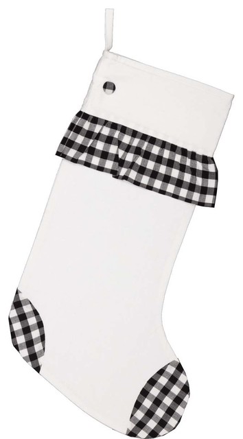 Emmie Black Check Ruffle 20"x12" Stocking