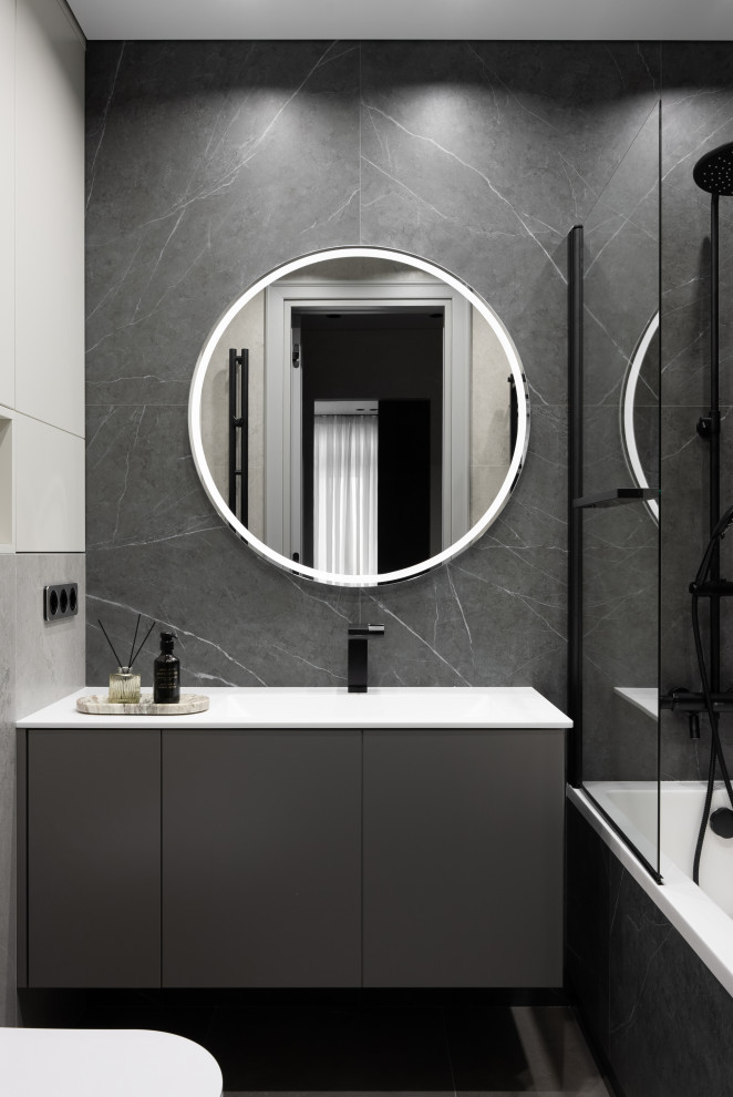 Квартира для семейной пары в серых и бежевых тонах