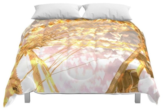 Society6 Ferris Wheel In Paris Comforter Contemporary