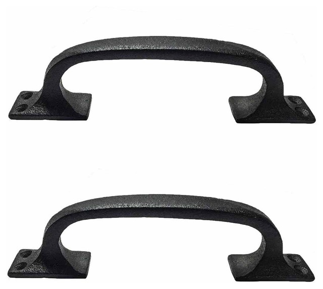 Black Wrought Iron Pull for Drawer or Door 6 in. Set of 2
