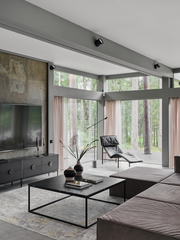 Тумба под телевизором и журнальный столик сделаны из мдф и покрыты матовой эмаль