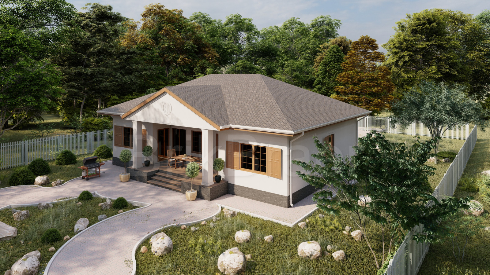 Проект №158 одноэтажный площадью 174м2