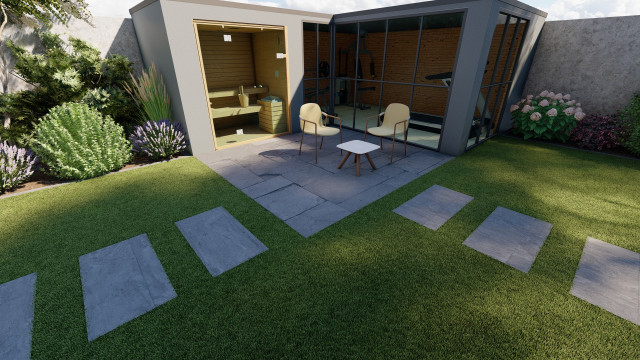 The white garden modern-garden