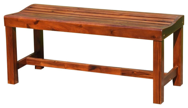 International Caravan Highland Americana 55 Patio Bench In Stain