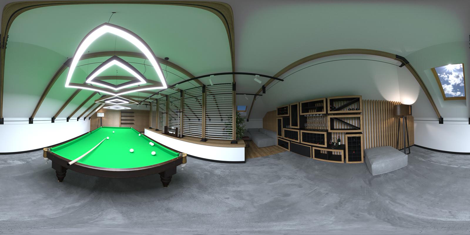 Интерьер бильярдной комнаты в жилом доме. Пос. Казанская Усадьба. Казань