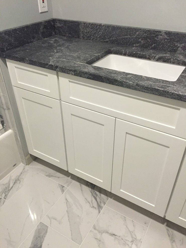 Gray / White Granites Transitional Bathroom New York by Marble