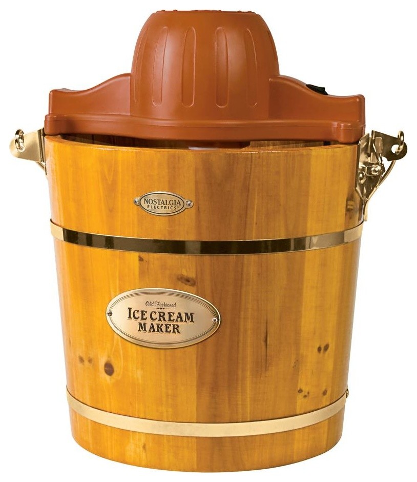 Wooden Bucket Electric Ice Cream Maker Contemporary Small Kitchen
