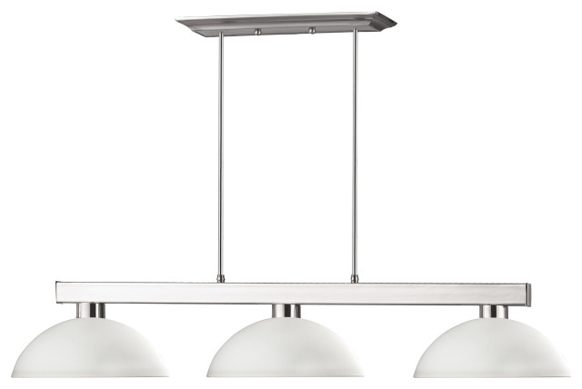 3-Light Billiard in Brushed Nickel Shade Finish