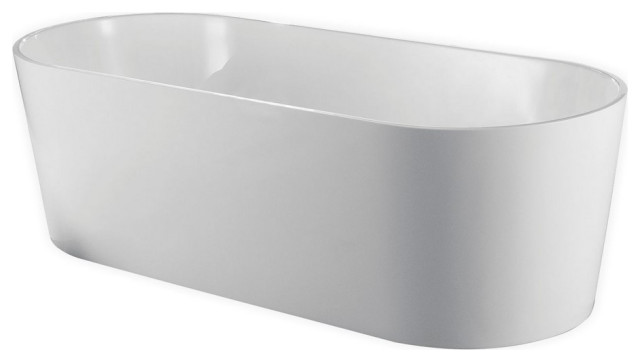 Kube Ovale 63'' White Free Standing Bathtub