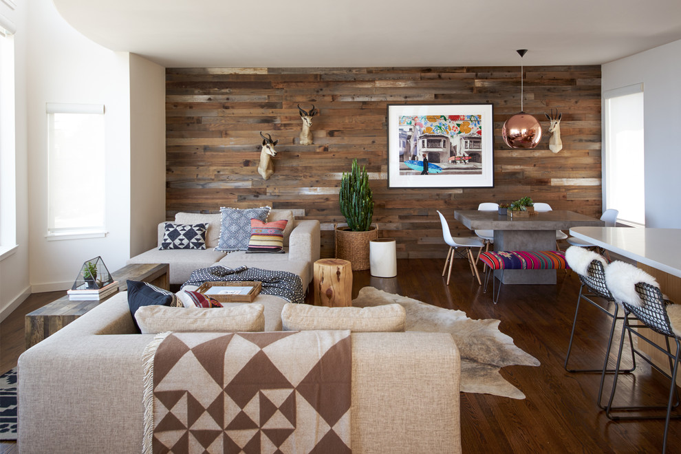 Southwest open concept and formal living room photo in San Francisco