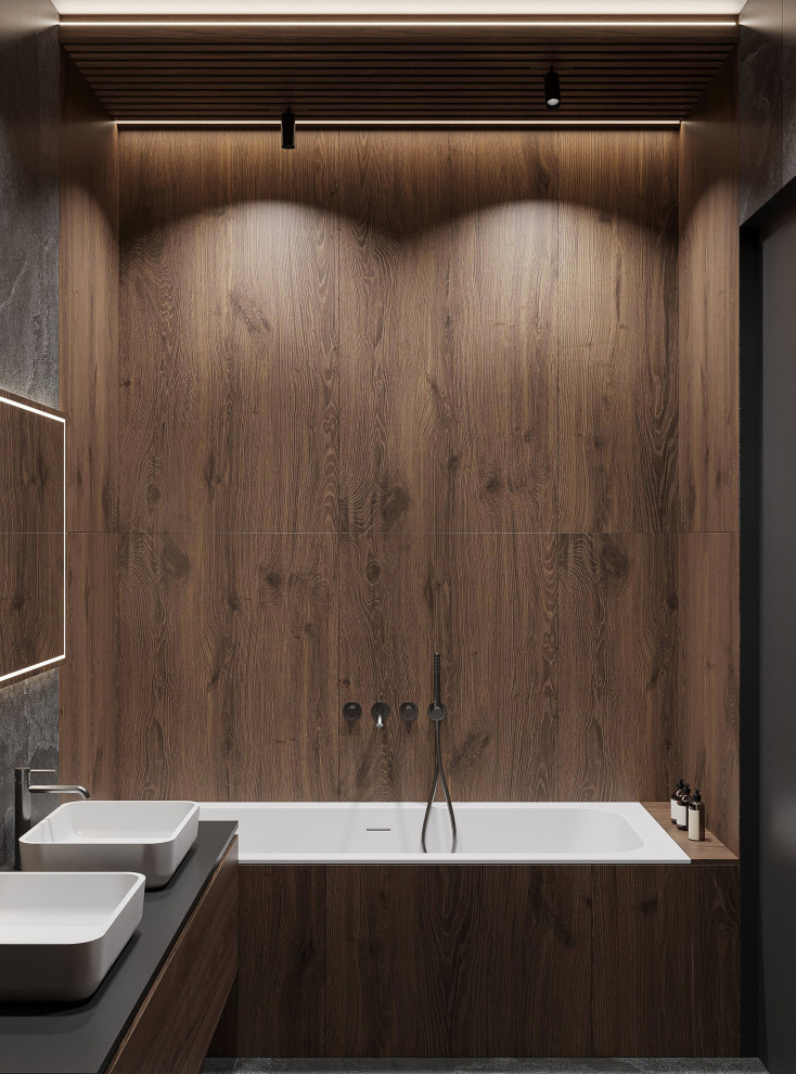 Темный минимализм в коттедже