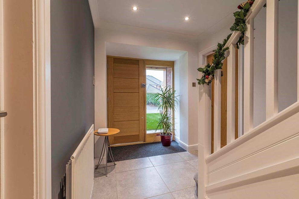 Contemporary entryway in Cheshire.