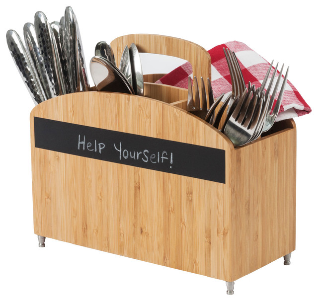 Cutlery Carrier With Chalkboard Label