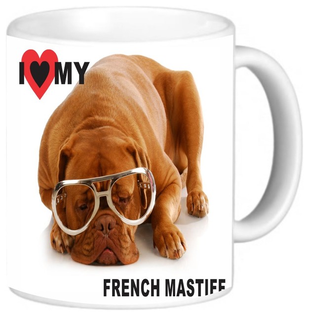 I Love My French Mastiff Hipster Dog Coffee Mug Contemporary I Love My French Mastiff Hipster Dog Coffee Mug