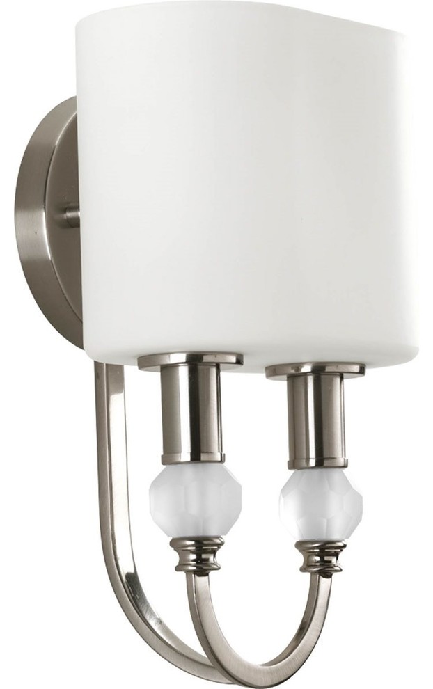 Thomasville Lighting Splendid Sconce with Etched Opal, Brushed Nickel X-90-9507P