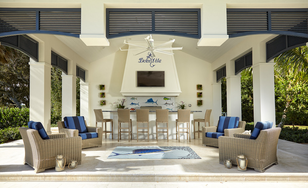 Coastal Transitional Jupiter Home Beach Style Patio Miami by