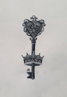 Triquetra Key #2: Queen'S Boudoir Key Original By Chris Hiskey