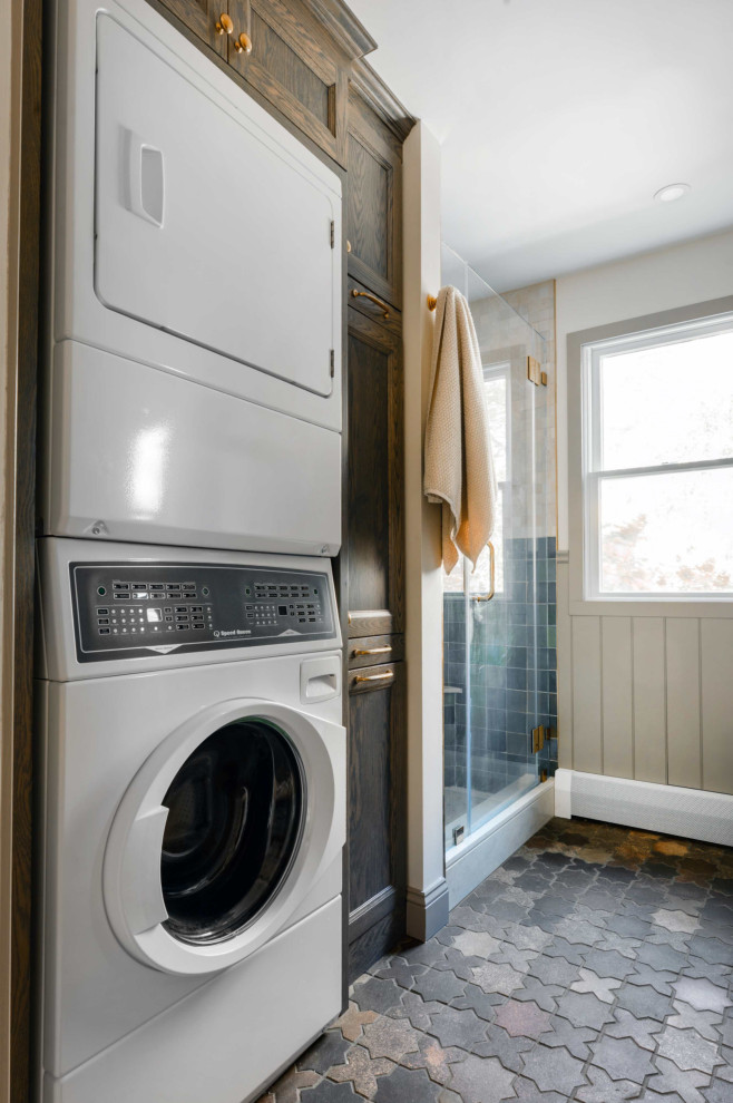 Inspiration for a french country laundry room remodel in New York