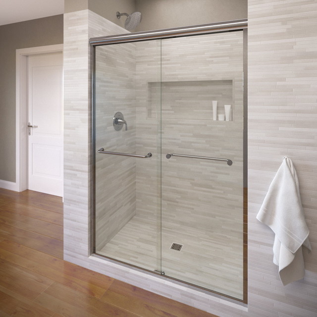 Infinity SemiFrameless Sliding Shower Door, Fits 4347" Contemporary