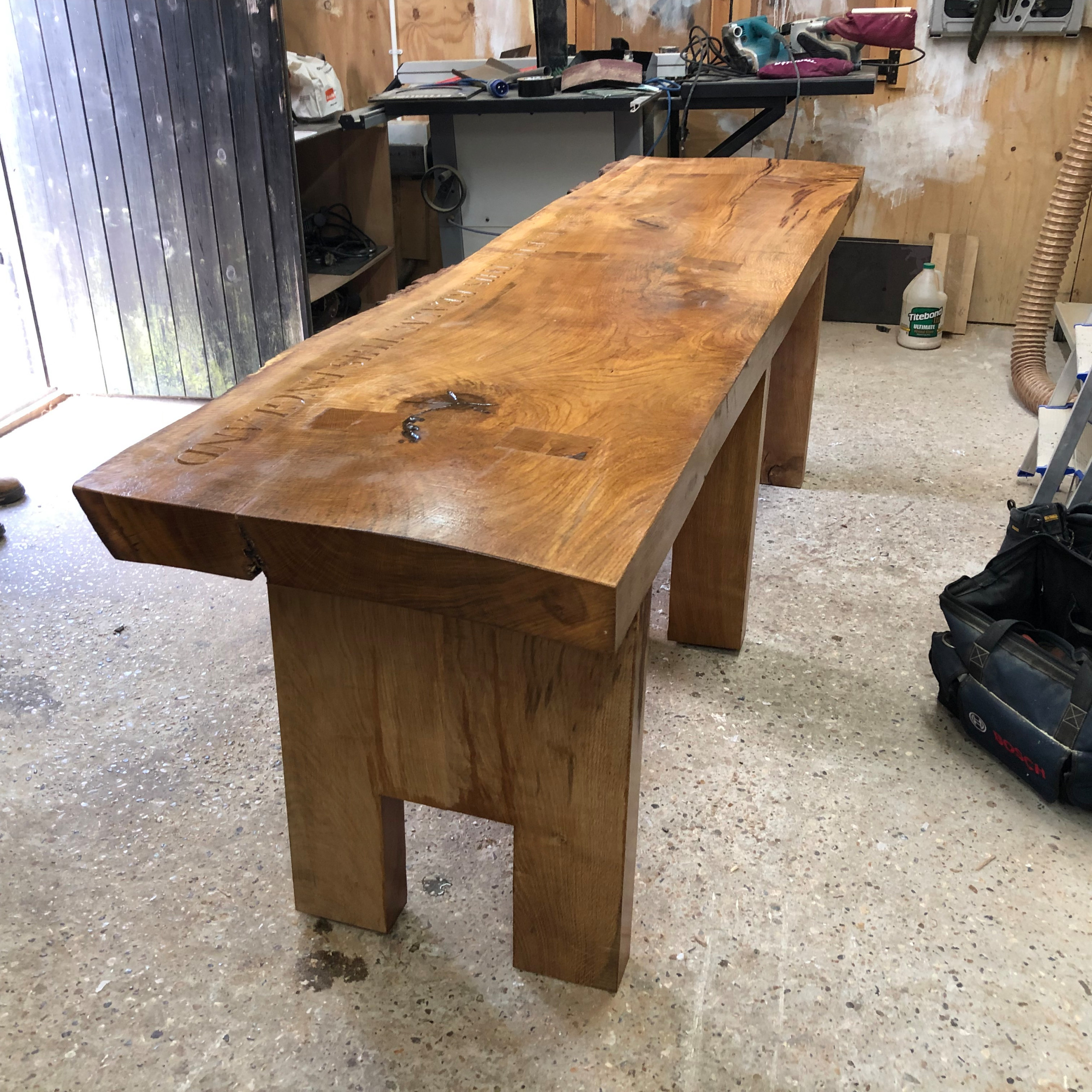 Bench made in English Oak