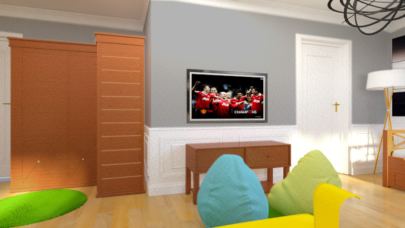 Оформление деревянными панелями буазери детской