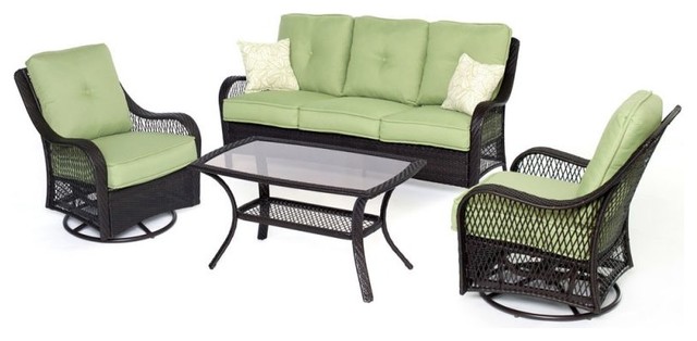 Orleans 4 Piece All Weather Patio Set Tropical Outdoor Lounge