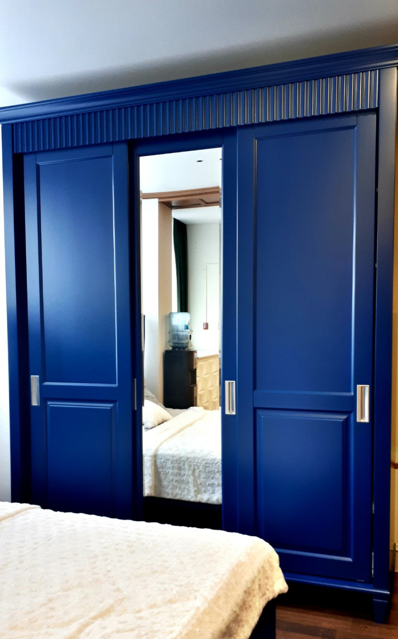 Мебель для спальни в синем цвете