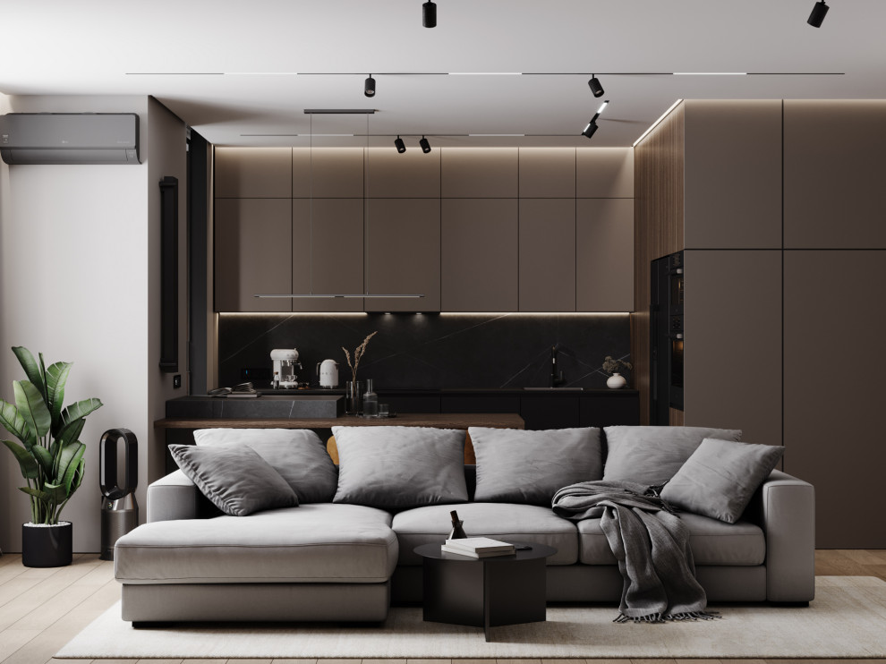 Брутальный современный интерьер, ЖК Румянцево Парк