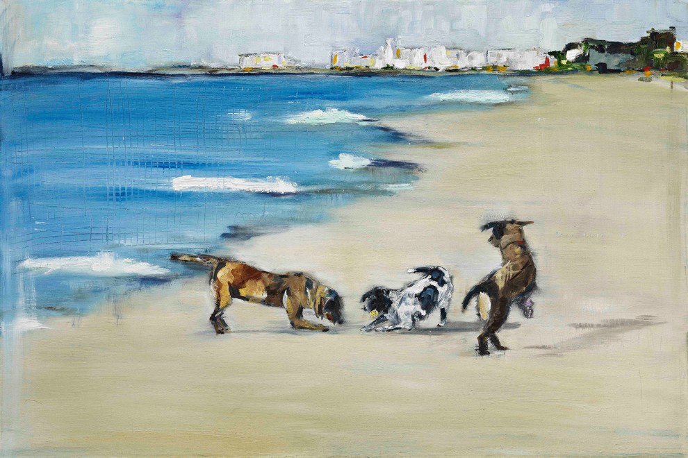 "Dogs Play" Painting Print on Canvas by Tori Campisi