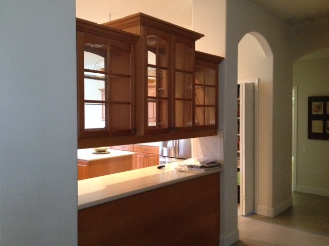 Lisa and Rick's Painted Kitchen Super White with Smoke Embers Island