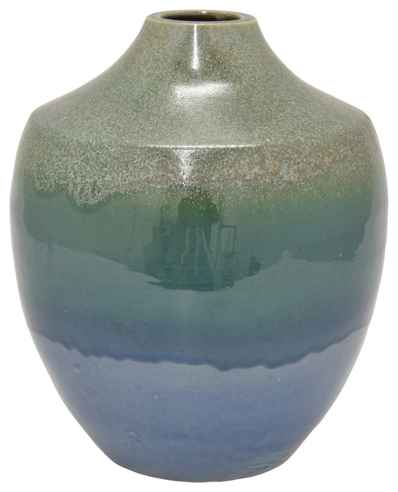 Three Hands Ceramic Vase Blue 12 5 Contemporary Vases By Three   Home Design 