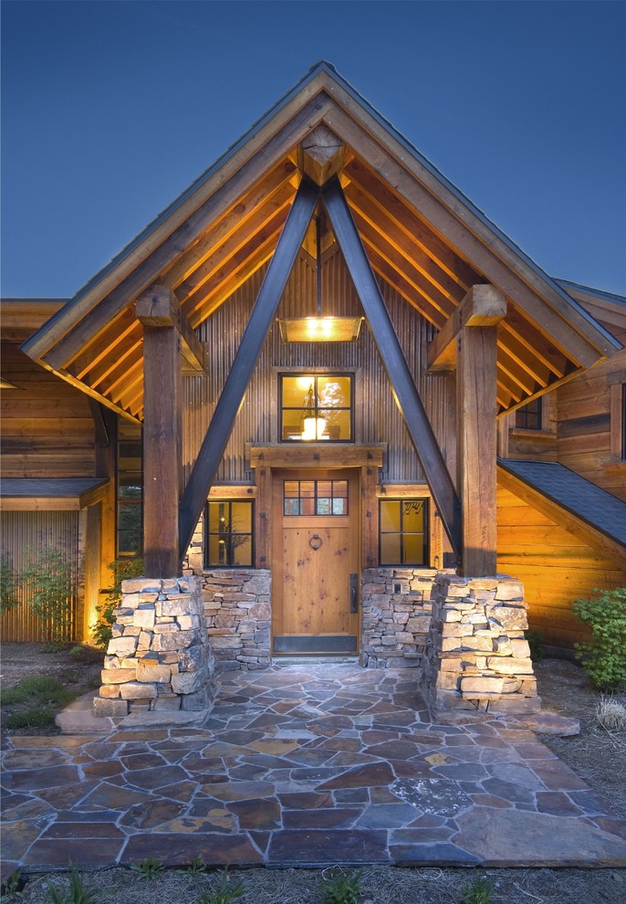 Inspiration for a country entryway in Sacramento with a single front door.