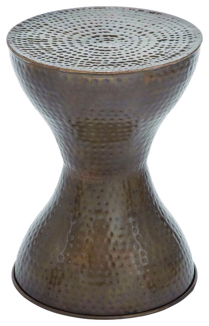 Shop Houzz Navigation Bay Hammered Copper Hourglass Stool Shop Houzz Navigation Bay Hammered Copper Hourglass Stool
