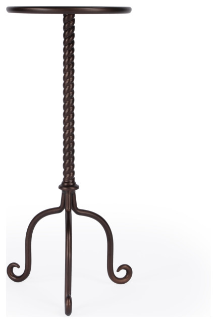 Butler Alma Metal Pedestal Table - Traditional - Side Tables And End ...