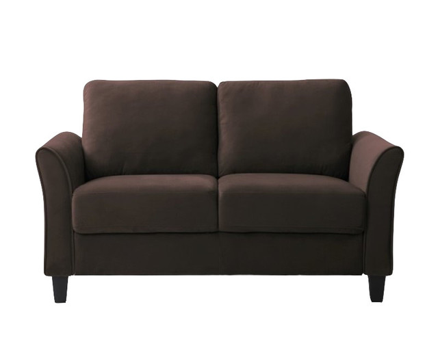LifeStyle Solutions New Haven Loveseat in Coffee Microfiber Upholstery ...