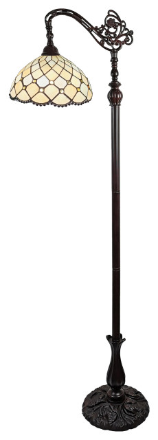 Tiffany Style Impearled Reading Floor Lamp, 62" Tall